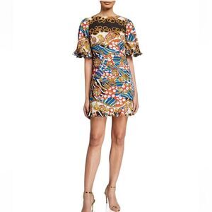 NWT RHODE Hailey Chain-print Cotton-voile Mini
Dress In Cream Multi Size 2